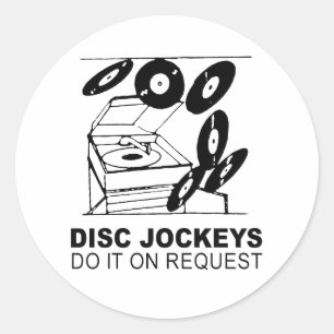Diskjockeys machen es auf Anfrage Runder Aufkleber