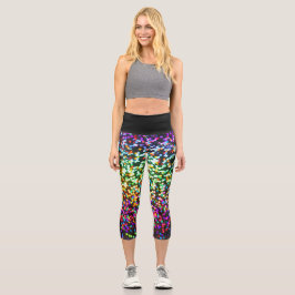 Disko Glitzer Rave Muster Hochgebranntes Capris