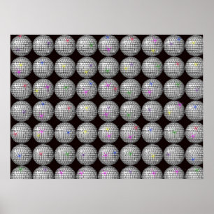 Diskoball und Sterne Poster