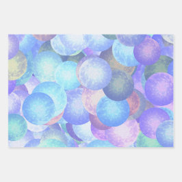 Diskobälle in pastellfarbenen Regenbogenfarben - 3 Geschenkpapier Set