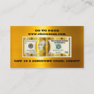 Diskont Business Card 10$ Gold QR Logo einfügen Visitenkarte