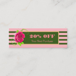 Diskont für klassische Goldrahmen Rosa Streifen Mini Visitenkarte