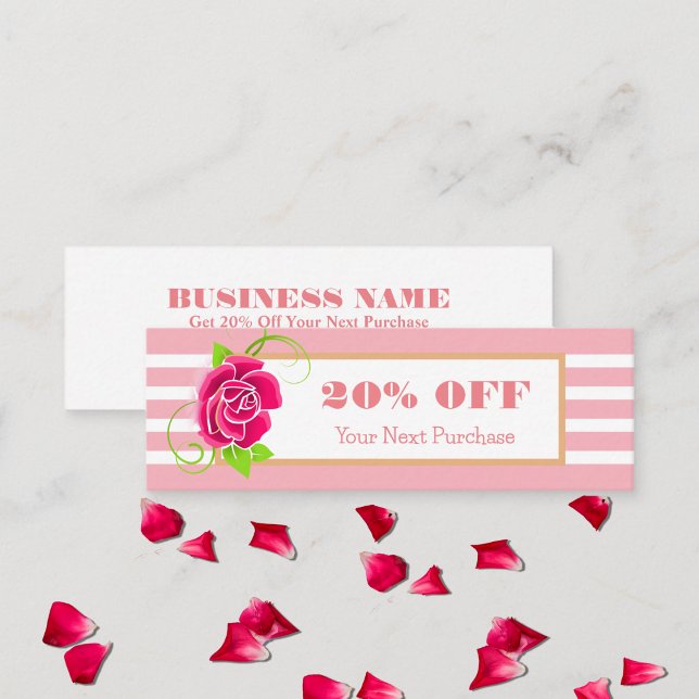 Diskont für klassische Goldrahmen Rosa Streifen Mini Visitenkarte (Von Creator hochgeladen)