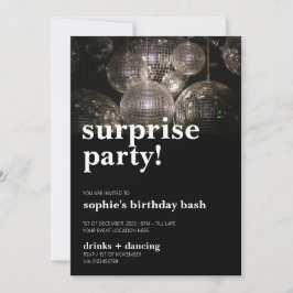Diskothek Ball Bold Modern Überraschung Geburtstag Einladung