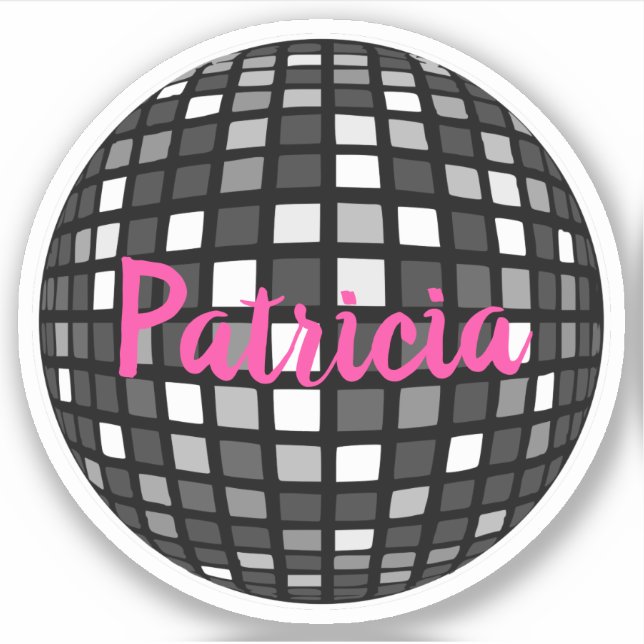 Diskothek Ball Cool Dance Party Individuelle Name Aufkleber (Vorderseite)