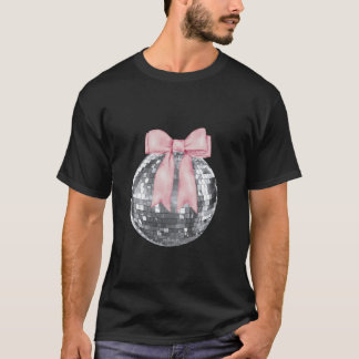 Diskothek Ball Pink Bow Watercolor Coquette Giro A T-Shirt
