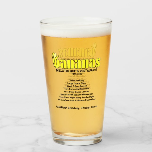 Diskothek Bananen und Restaurant, Chicago, IL Glas (Vorne (Gefüllt))
