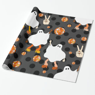 Diskothek halloween afrikanische Geisterorange Geschenkpapier