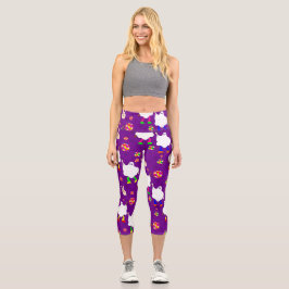 Diskothek halloween afrikanischer Geist lila Capri Leggings