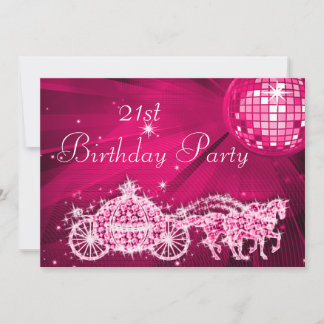 Diskothek, Princess Coach & Horses 21. Geburtstag Einladung