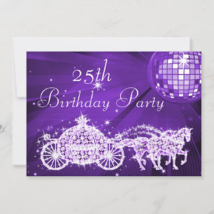 Diskothek, Princess Coach & Horses 25. Geburtstag Einladung