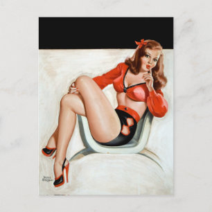 Diskretes Pin Up Postkarte