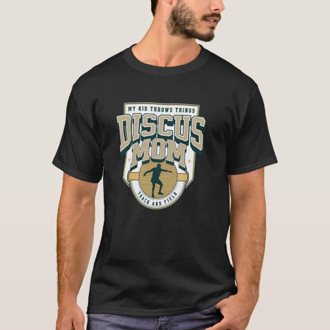 Diskus-Mutter-Jungen-Track-Lustig T-Shirt (Vorderseite)