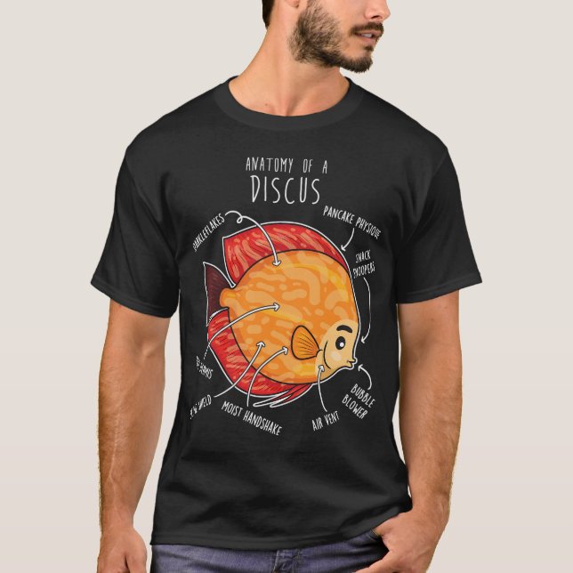 Diskusfisch Anatomie T-Shirt (Vorderseite)