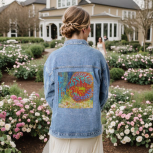 Diskusfisch Denim Jeans Jacke