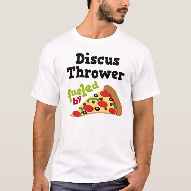 Diskuswerfer-(lustiges) Pizza-T-Shirt T-Shirt (Vorderseite)