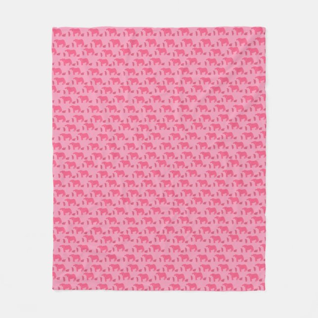 Dismal Pink Fleece Blanket Cows Western Ranch (Vorderseite)