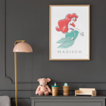 Disney Princess Ariel Watercolor | Girl-Kinderzimm