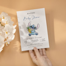 Disney's Stitch Watercolor Aloha Baby Shower