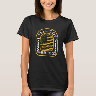 Dispatcher 911 Ich sage Polizisten, wo man gelbe L T-Shirt