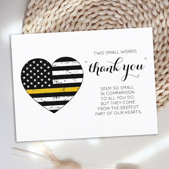 Dispatcher 911 Police Thin Gold Line Vielen Dank Postkarte (Von Creator hochgeladen)