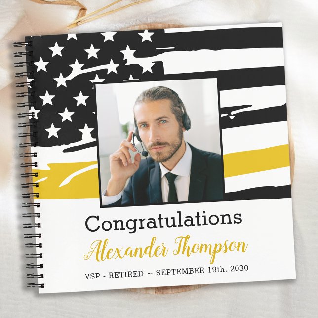 Dispatcher Retirement Foto Thin Gold Line Gast Notizbuch (Von Creator hochgeladen)