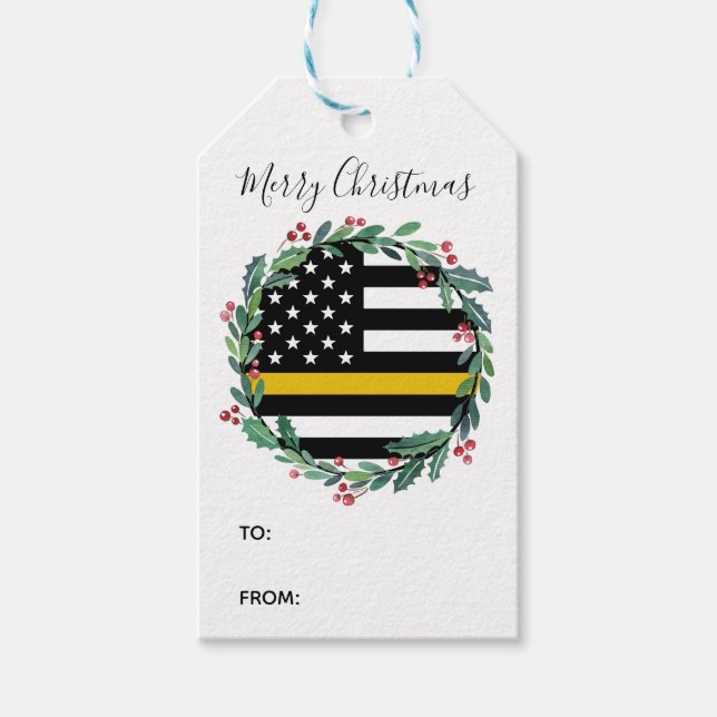 Dispatcher Thin Gold Line Weihnachten Geschenkanhänger (Vorderseite)