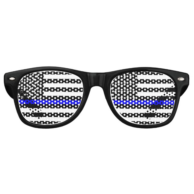 Display-Dekoration der dünnen blauen Linie Partybrille (Vorderseite)