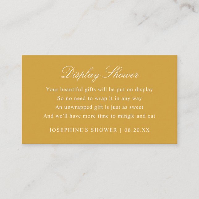 Display Dusche Custom Colors Gold Begleitkarte (Vorderseite)