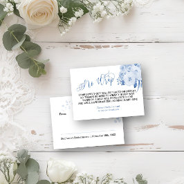 Display Dusche Dusty Blue Floral No Wrap Begleitkarte