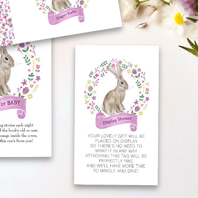 Display-Dusche ohne Wrap Gedicht Little Bunny Begleitkarte (Spring or Easter Display Shower card from my Little Bunny & Little Lamb Baby Shower collection)