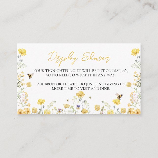 Display Dusche Wildblume Blumenschmuck Begleitkarte (Vorderseite)