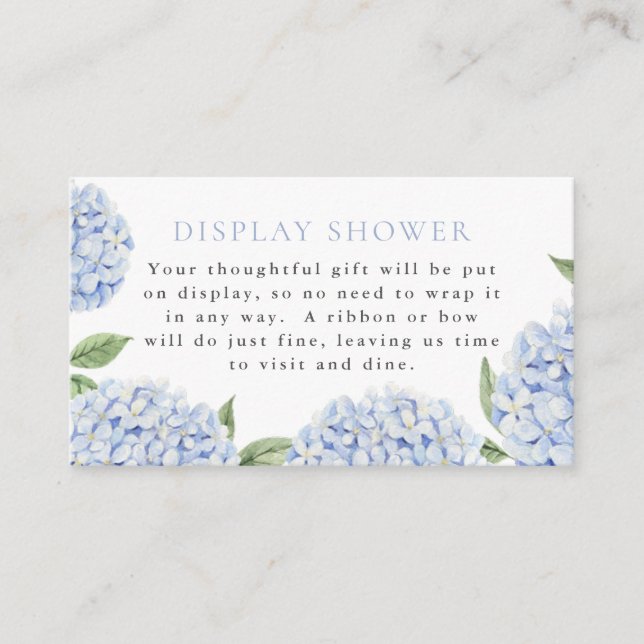 Display Shower, Blue Hydrangea Begleitkarte (Vorderseite)