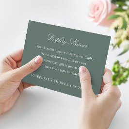 Display Shower Custom Colors Forest Green RSVP Karte