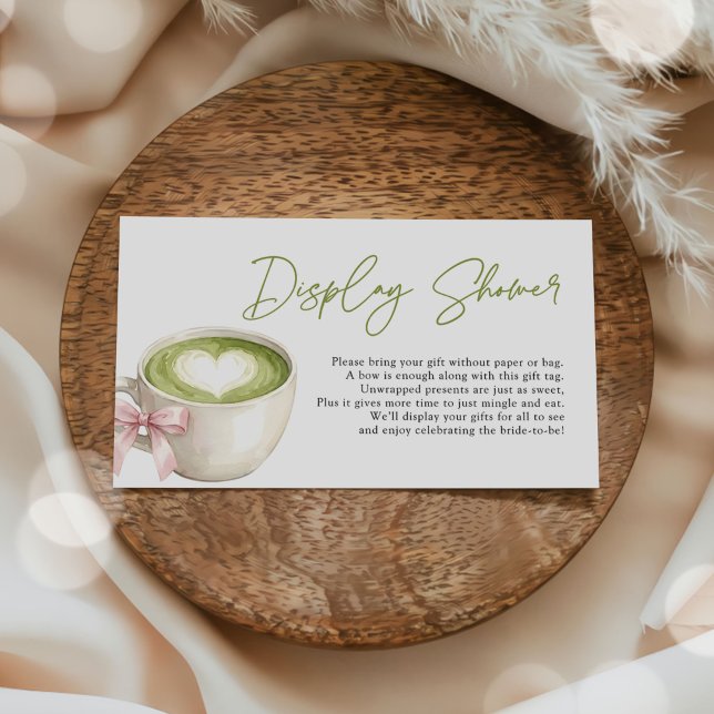 Display Shower Green Matcha Latte Bridal Shower Begleitkarte (Von Creator hochgeladen)
