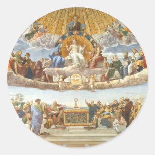 Disputation des Heiligen Sakraments, Raphael Sanzi Runder Aufkleber