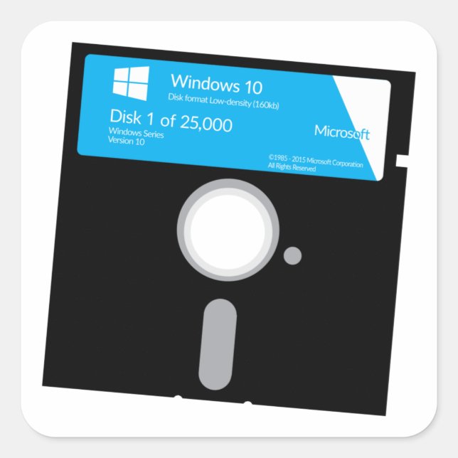 DISQUE FLEXIBLE WINDOWS 10 - Autocollants drôles (Devant)