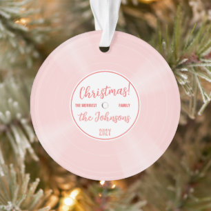 Disque vinyle rose musique Noël photo amusante