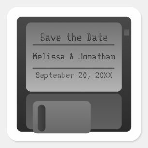 Disquette Enregistrer les stickers Date, gris