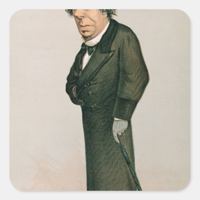 Disraeli, Benjamin Quadratischer Aufkleber (Vorderseite)