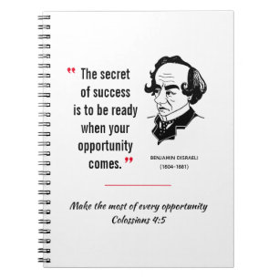 DISRAELI zitieren ERFOLGschancen Inspiration Notizblock