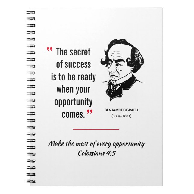 DISRAELI zitieren ERFOLGschancen Inspiration Notizblock (Vorderseite)