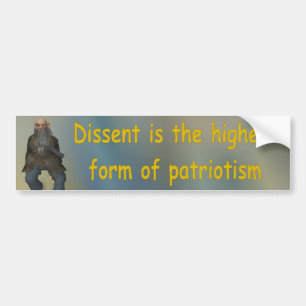 Dissens ist die höchste Form des Patriotismus Autoaufkleber