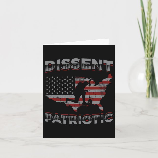 Dissent ist die patriotische Design-US-Flaggenprot Karte (Vorderseite)