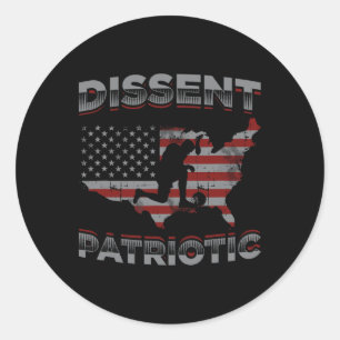 Dissent ist die patriotische Design-US-Flaggenprot Runder Aufkleber