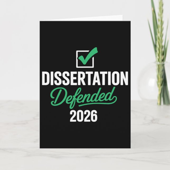 Dissertation 2026 Für Phd Edd Doktortitel verteidi Karte (Vorderseite)