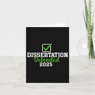 Dissertation verteidigt 2025 für Phd Edd Doctorate Karte