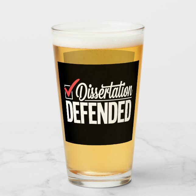 Dissertation verteidigter Doktortitel Abschluss Glas (Vorne (Gefüllt))