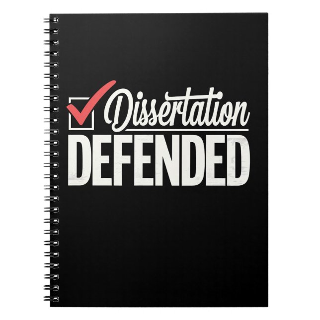 Dissertation verteidigter Doktortitel Abschluss Notizblock (Vorderseite)