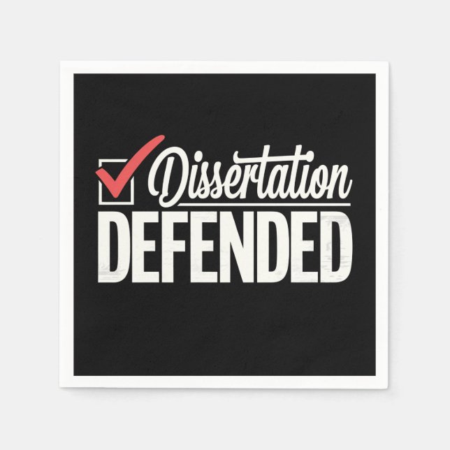 Dissertation verteidigter Doktortitel Abschluss Serviette (Vorderseite)